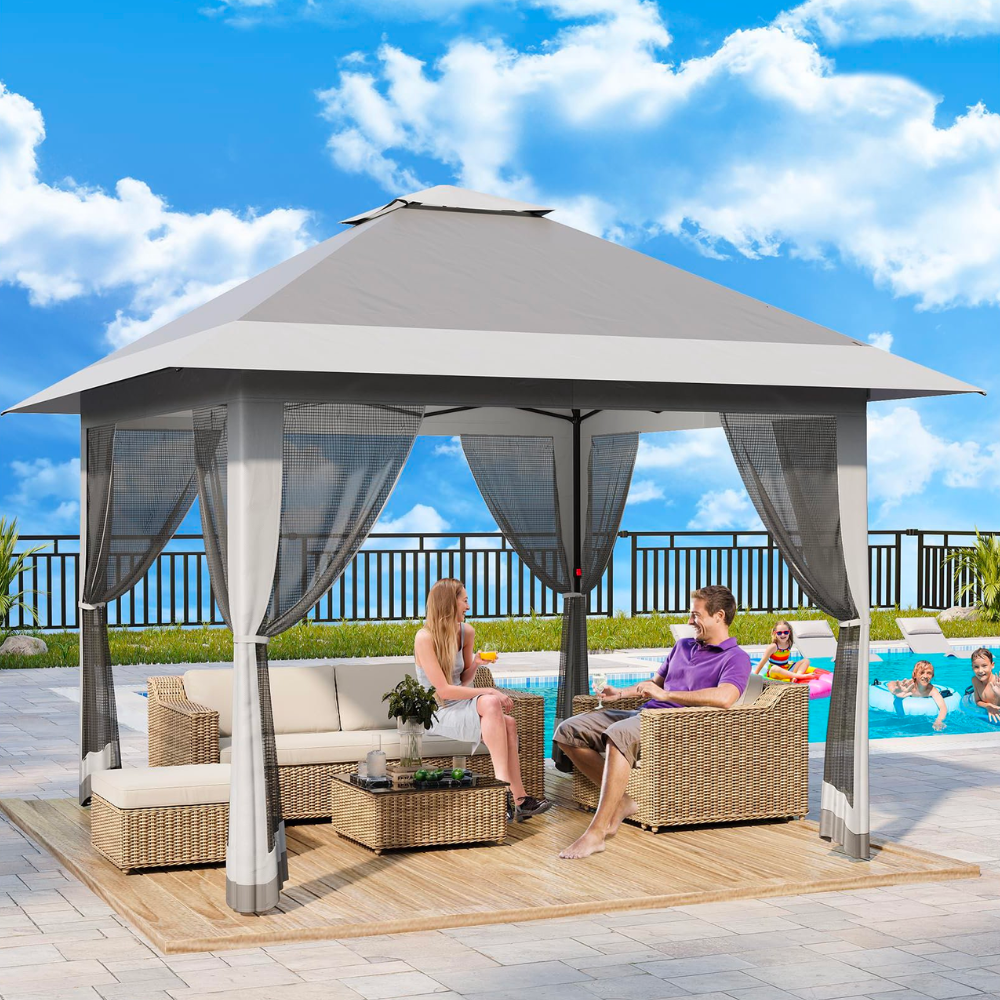 Brisa 13×13 Pop-Up Gazebo with Mesh Netting
