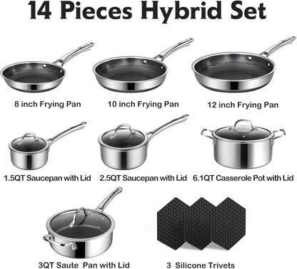 SNOWCLAD 10-Pcs Pots and Pans Set
