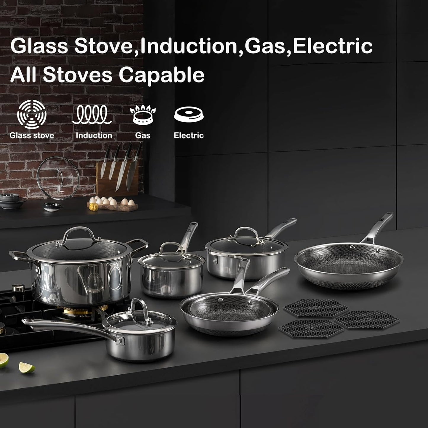SNOWCLAD 10-Pcs Pots and Pans Set