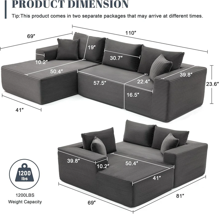 LUMEN BONELESS CLOUD COUCH "NINE"